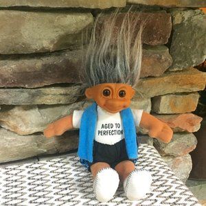 Russ Troll Aged to Perfection Old Gray Hair Doll